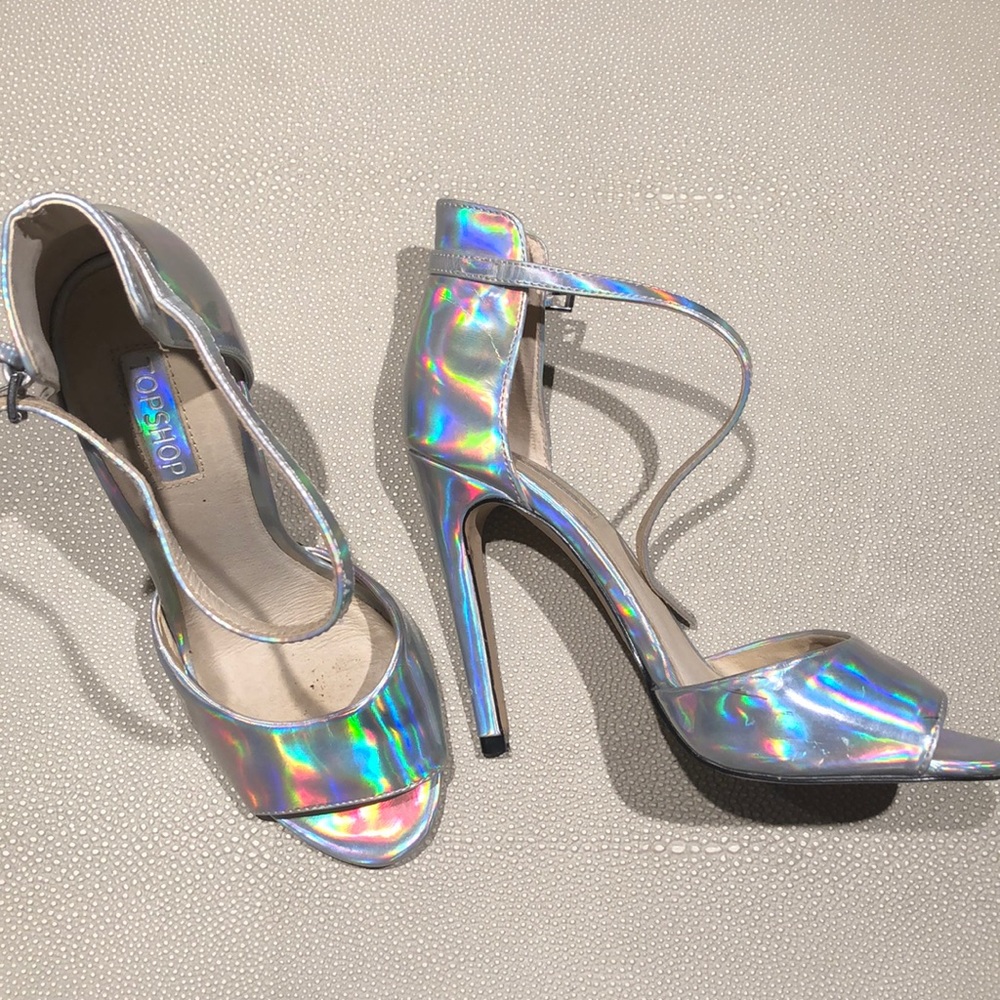Topshop Silver Holographic Heels